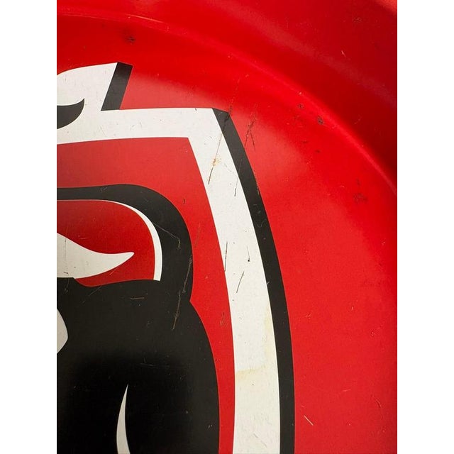 Metal French Advertising Tray in Red and Black Metal, France, 1960s For Sale - Image 7 of 12