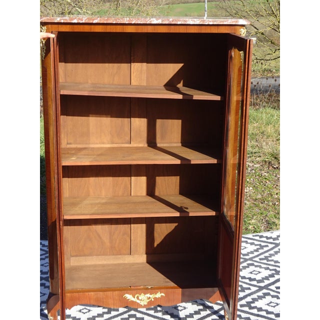 Small Louis XV Marquetry Display Case, 1950s For Sale - Image 17 of 18