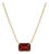 Emerald-Cut Garnet Bar Solitaire Necklace in 18k Yellow Gold Plated For Sale