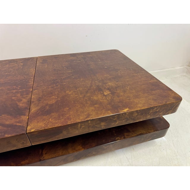 Lacquered Goatskin Sliding Coffee Table, Italy, 1970s For Sale - Image 11 of 18