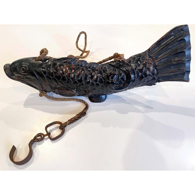 Near Pair of Japanese Jizai Kagi Wood Koi Folk Art Sculptures For Sale - Image 9 of 14