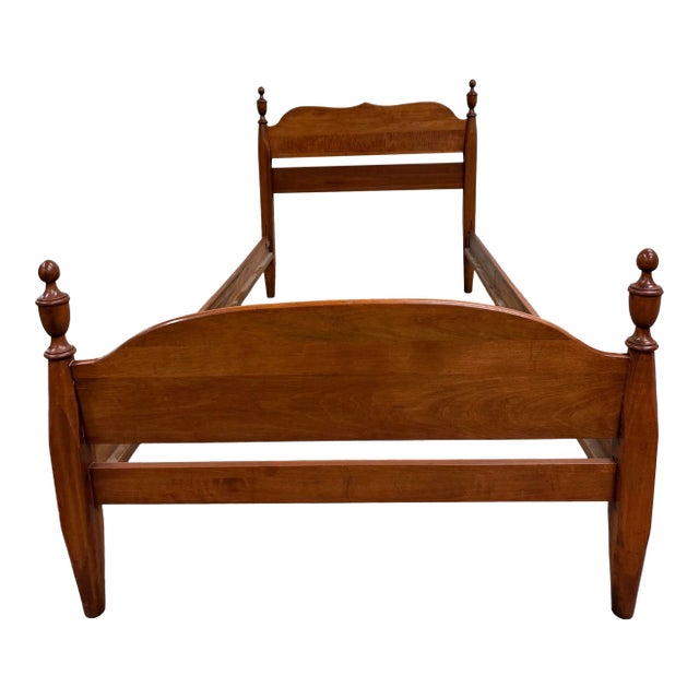 Vintage Twin Size Federal Style Empire Style American Tiger Maple Bed For Sale