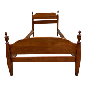 Vintage Twin Size Federal Style Empire Style American Tiger Maple Bed