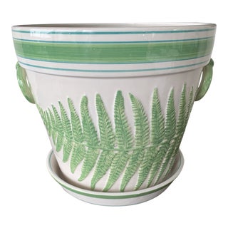 1970s Vintage Portugal Mottahedeh Fern Planter For Sale