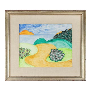 Romualdo Battaglia, The Sea and the Pine Forest, Mixed Media Drawing, 1978 For Sale