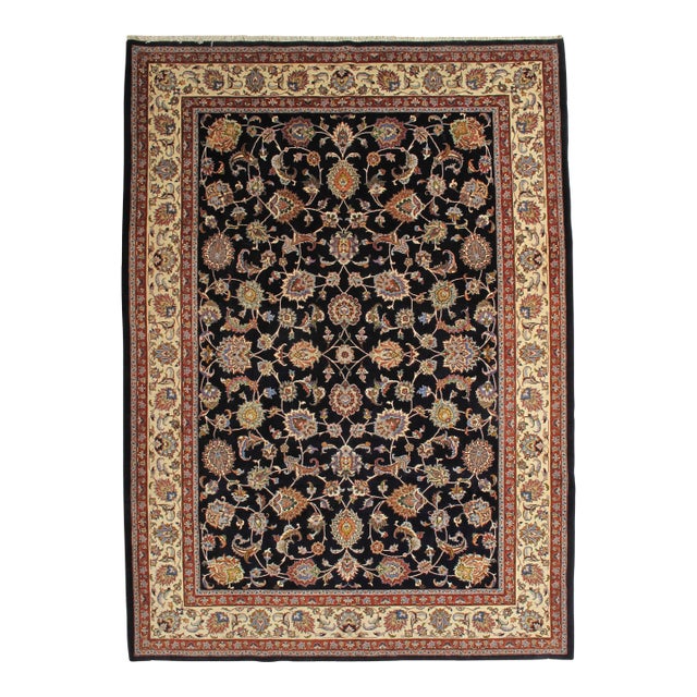 Vintage Hand-Knotted Persian Mashad Rug 8'2" X 11'3" For Sale