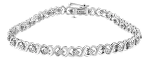 .925 Sterling Silver 1/3 Cttw Miracle Plate Round-Cut Diamond Infinity Link Bracelet - Size 7.25"