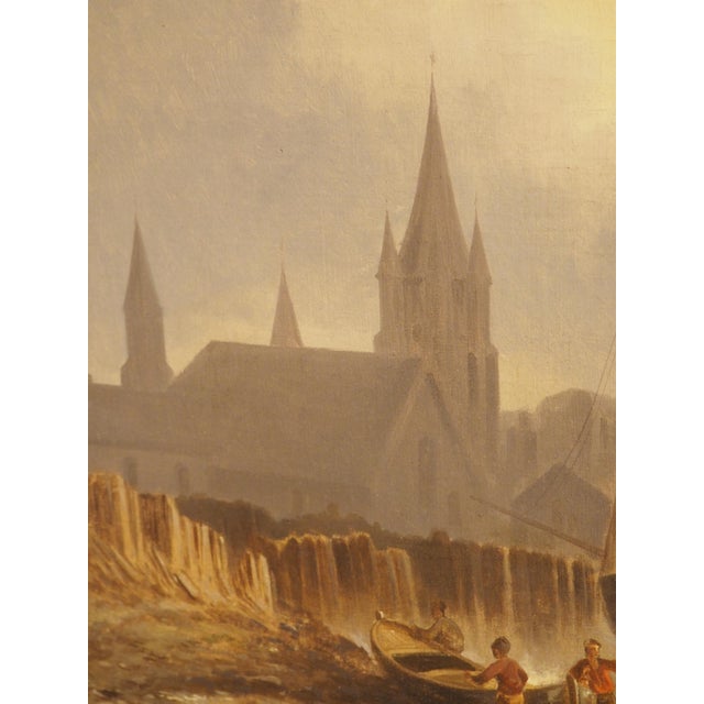 Gold Dramatic 19th Century Maritime Oil on Canvas Painting by Josef Mahorcig, 1880 For Sale - Image 8 of 18