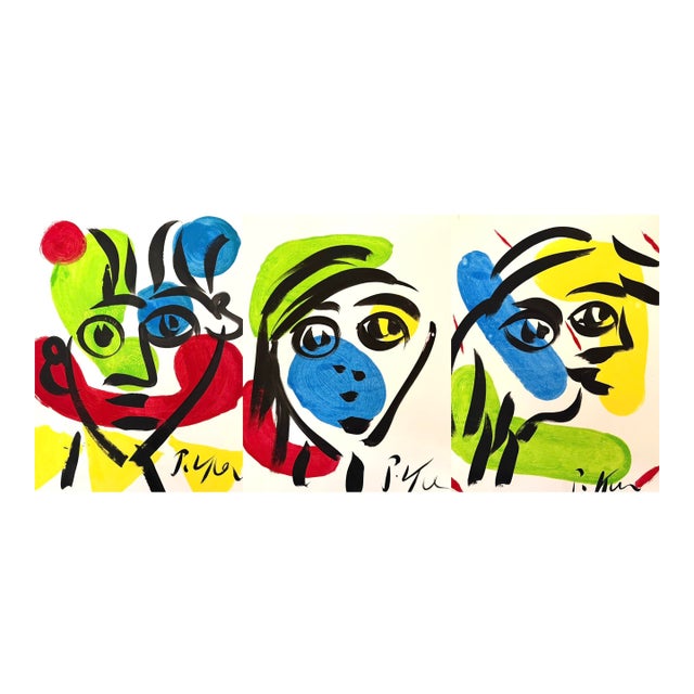 Peter Keil Paintings, Unframed, Set of Three For Sale