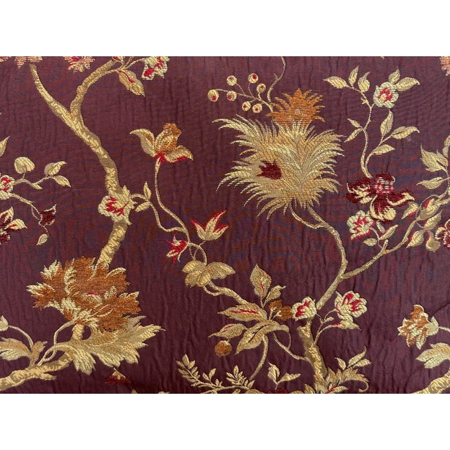 Vintage Jacquard Brocade Pillow Pair in Eggplant and Burnt Orange For Sale - Image 4 of 8