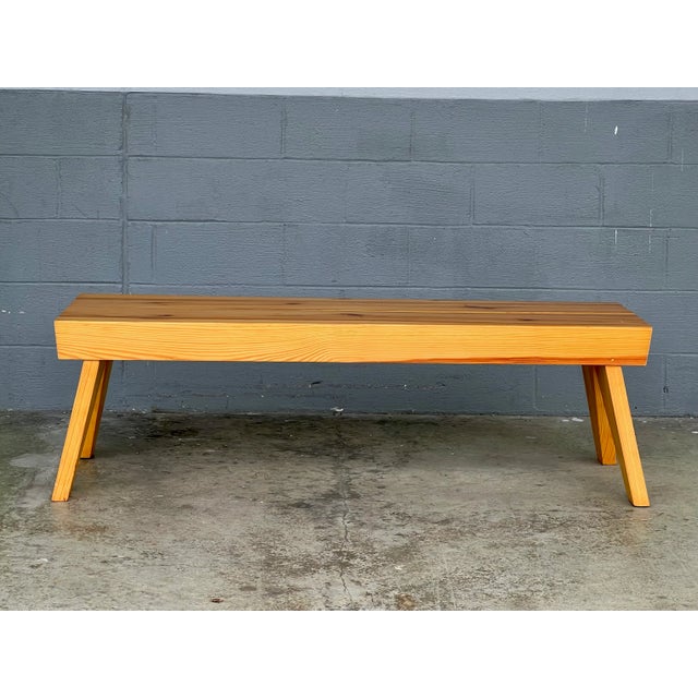 A straightforward, no-nonsense, well-crafted pine bench from the Tom Shiner, FAIA, workshop. This handsome pine...
