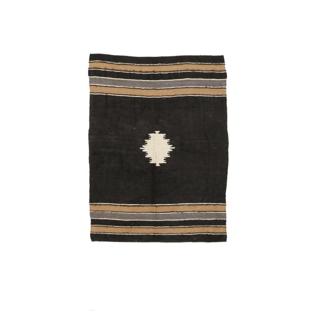 Vintage Turkish Hand-Knotted Wool Cotton Brown Kilim Area Rug For Sale - Image 11 of 11