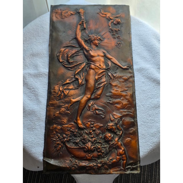 Rare. Original Karl Sterrer "Aurora" Copper Reppouse', c.1890, Art Nouveau For Sale - Image 10 of 12