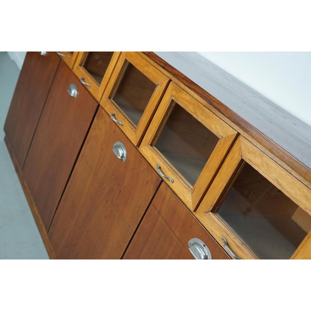 Vintage Dutch Beech and Oak Haberdashery Cabinet, 1950s For Sale - Image 6 of 17