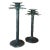 Pair Vintage Coastal Rustic Metal Palm Tree Staggering Candlestick Holders For Sale