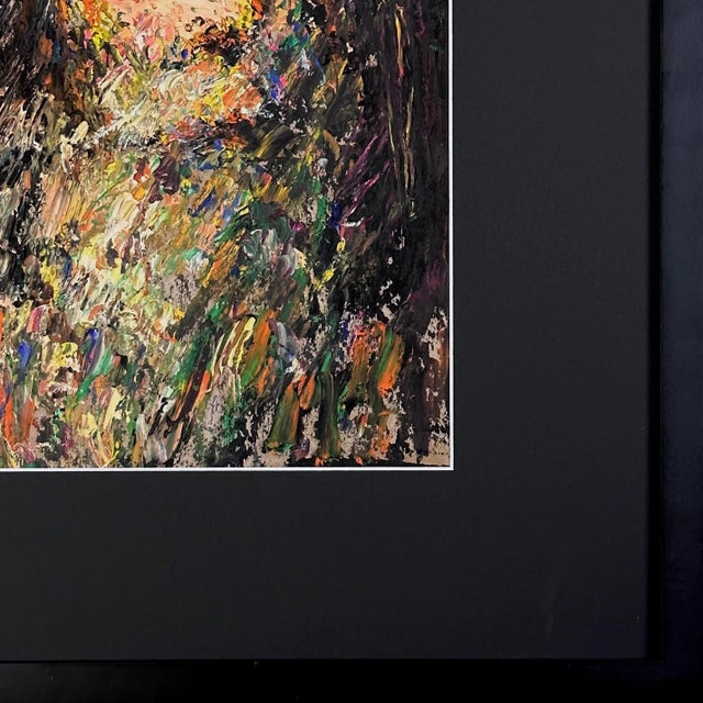 Vintage Abstract Figurative Portrait of Bearded Man, Signed (C. 1994, Oil on Board) For Sale - Image 4 of 5