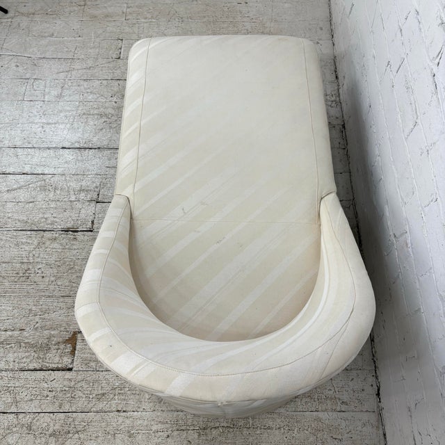 White Striped Chaise Lounge For Sale - Image 10 of 10