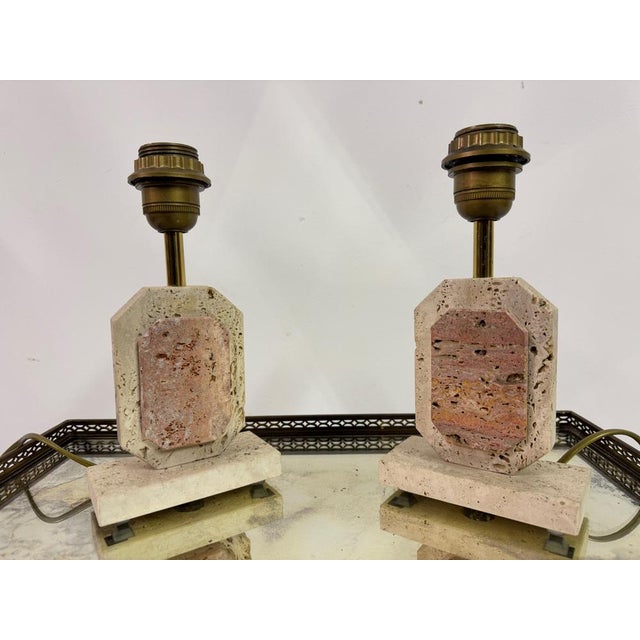 Vintage Travertine Table Lamps, 1970s, Set of 2 For Sale - Image 9 of 13