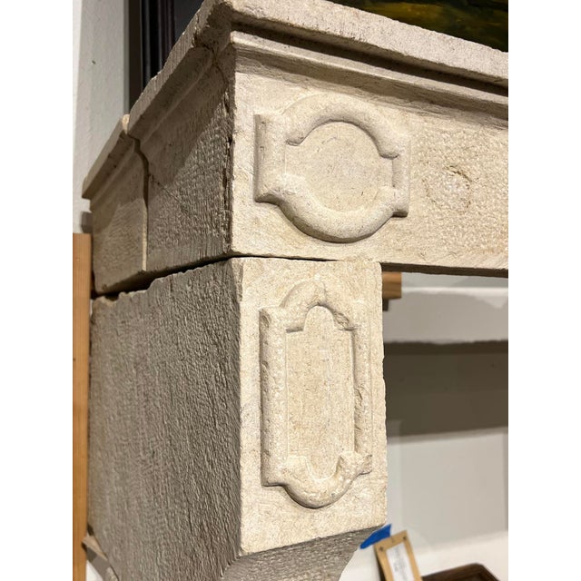 Antique French Limestone Fireplace Mantel From Burgundy, 19th Century For Sale - Image 9 of 18