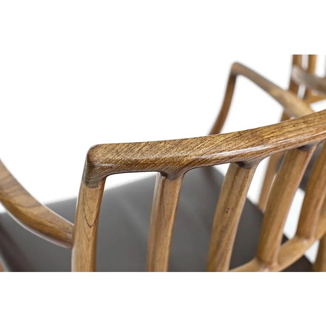 6 x Danish Mid-Century Dining Chairs Model No. 83 | Niels O. Møller for JL Møllers Furniture Factory | 6 rosewood + brown...