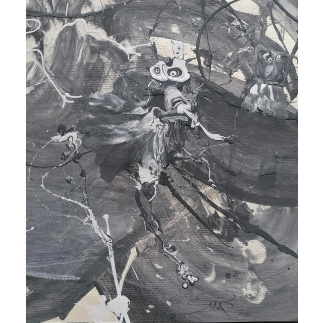 Black Stefano Mazzolini, GA32, Acrylic on Paper For Sale - Image 8 of 8