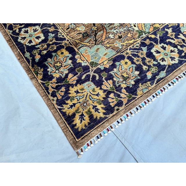 Hand-Knotted Afghan Isfahan Shah Abbasi Wool Area Rug - 9'1" X 12'2" For Sale - Image 13 of 15