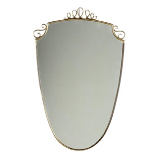 Vintage Mirror with Brass Frame, 1950s For Sale