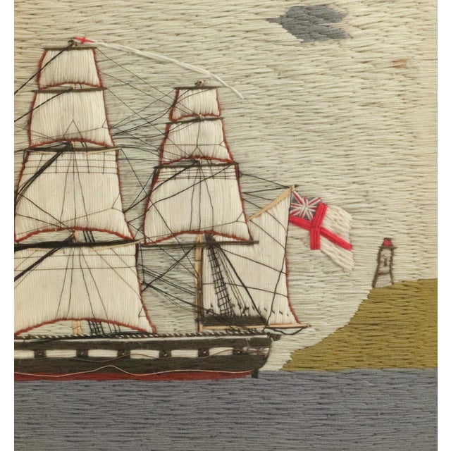 Pair of Royal Navy Sailor’s Woolworks by the Same Hand With Trapunto Sails For Sale - Image 17 of 18
