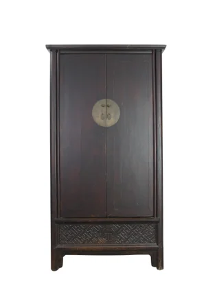 Late 19th Century Hand Carved Apron Antique Chinese Cabinet