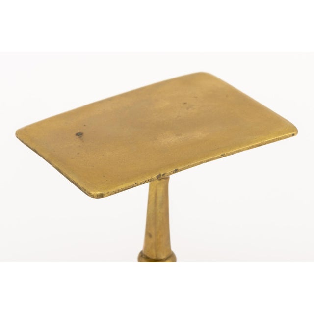 Victorian Salesman Sample Brass Tilt-Top Tripod Table. Top tilted: 6.25" H x 3" W x 6" D. Provenance: From the Collection...
