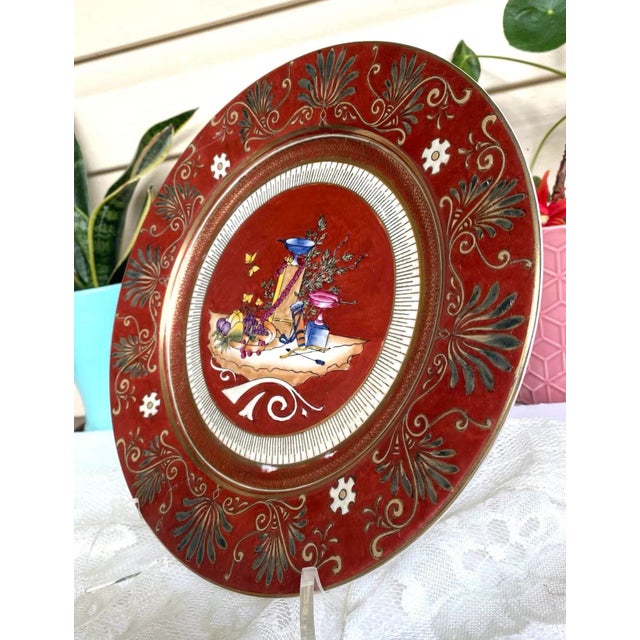 French Vintage Decorative Plate Prince Jerome Bonaparte by Royale, Made in China - Aux Paon Et, Aux Papillons For Sale - Image 3 of 13