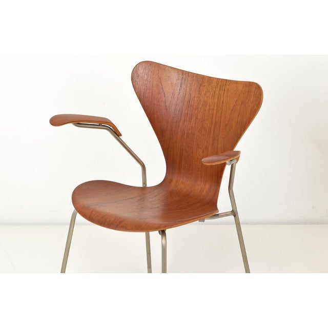 Wood Chairs by A. Jacobsen for Fritz Hansen, Set of 4 For Sale - Image 7 of 12