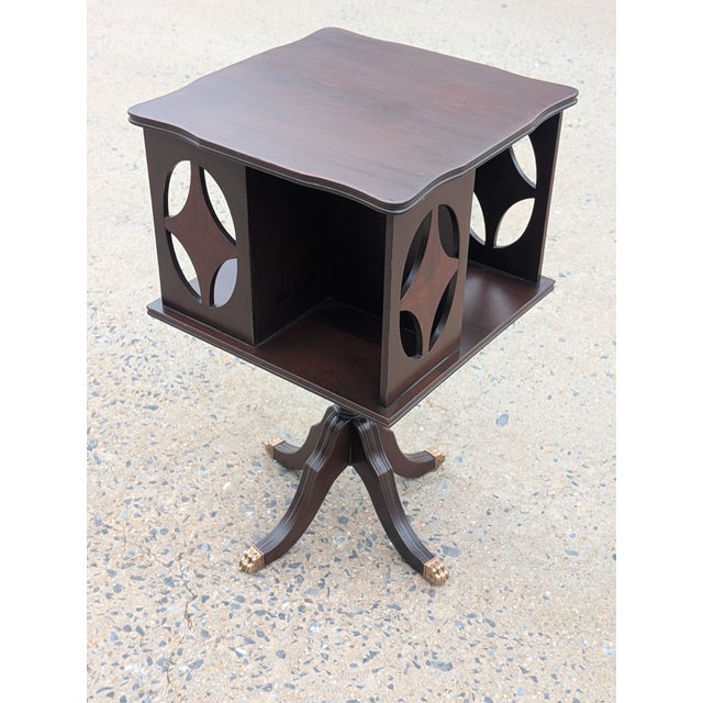 Antique Ferguson Brothers Mfg. Co. Rotating Parlor Chair Side Bookcase/Table For Sale - Image 9 of 13