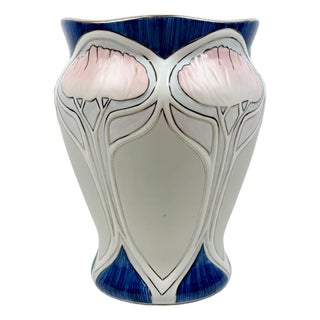 Jugendstill Iris Porcelain Vase by Nagel, 1900s For Sale
