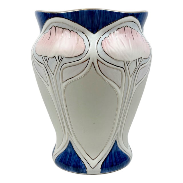 Jugendstill Iris Porcelain Vase by Nagel, 1900s For Sale