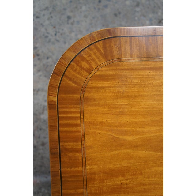 Baker Furniture Company Late 20th Century Baker Satinwood & Mahogany English Regency Duncan Phyfe Style Dining Table 122" For Sale - Image 4 of 18