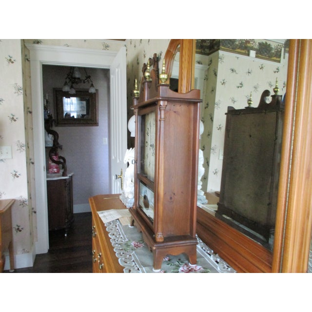 Lg Vintage Mantle New England Clock Pillar and Scroll Westminster Chimes Clock German Movement 8 Day Wind For Sale - Image 14 of 18