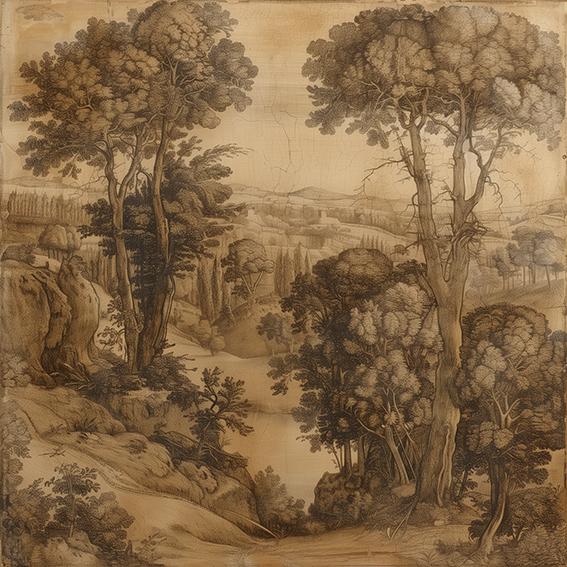 English Grisaille Sepia Landscape #1 — Fine Art Print For Sale - Image 3 of 4