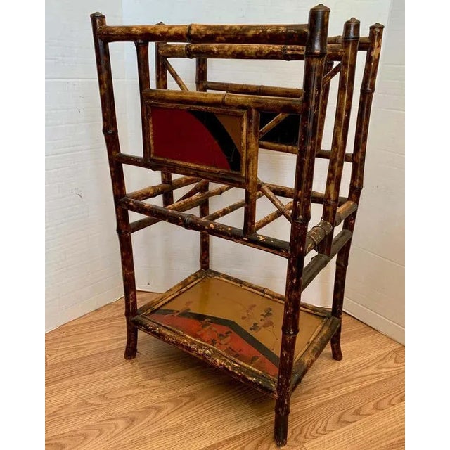 19th Century Chinoiserie English Bamboo Magazine Stand For Sale - Image 4 of 12