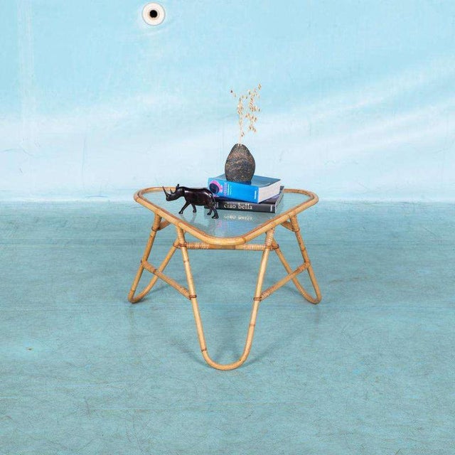 Mid-Century Modern Vintage Rattan Coffee Table For Sale - Image 3 of 5