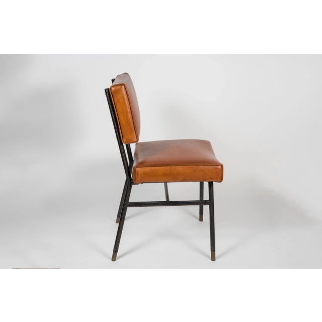 Leather Side Chair by Jacques Adnet, 1950s For Sale - Image 6 of 7