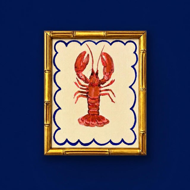 I’ve been exploring a new series based on the sea and this is the first painting of the series. A red lobster with scallop...