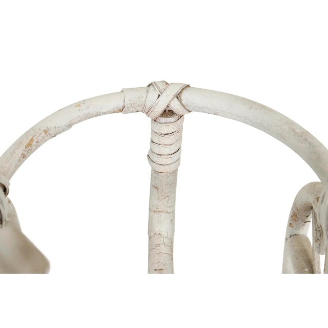 Vintage White Wicker Bicycle Plant Stand For Sale - Image 4 of 8