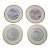 Set of 4 Antique Minton for Tiffany Hand Painted Fish Cabinet Plates Gold Rim For Sale