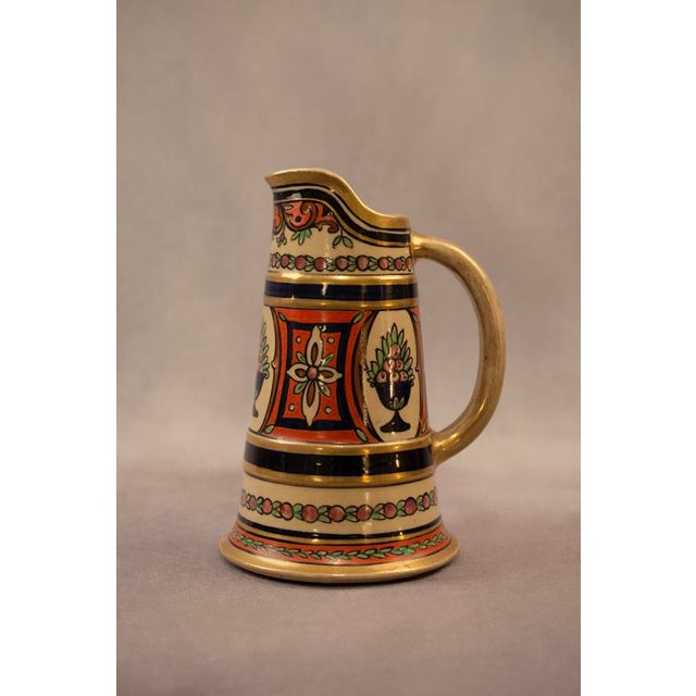 Polychrome and Gilt Glazed Earthenware Ewer, 1890s For Sale - Image 12 of 12