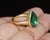 Gia Certified 5.25ct Natural Emerald Sculptural Bezel Solid 18k Gold Ring, Size 5.25 For Sale - Image 9 of 16