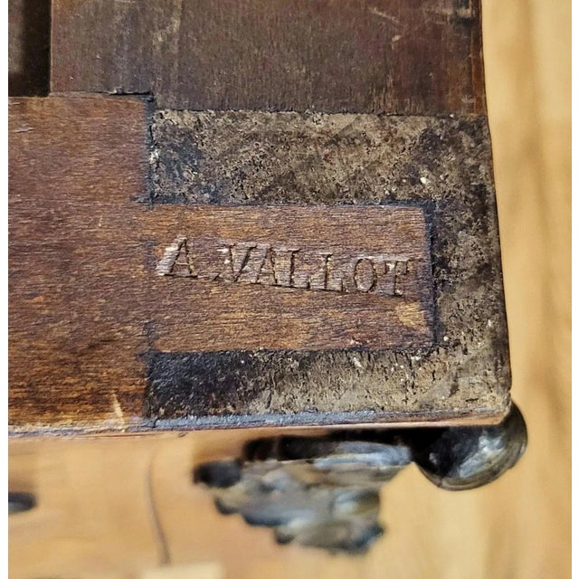 French 19th C Satinwood Inlay Marble Top Chest Commode by A. Vallot For Sale - Image 10 of 18