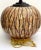 Late 20th Century Mid Century Lacquered Coconut Shell Inlay Gourd-Form Table Lamp on Rattan Base For Sale - Image 5 of 6