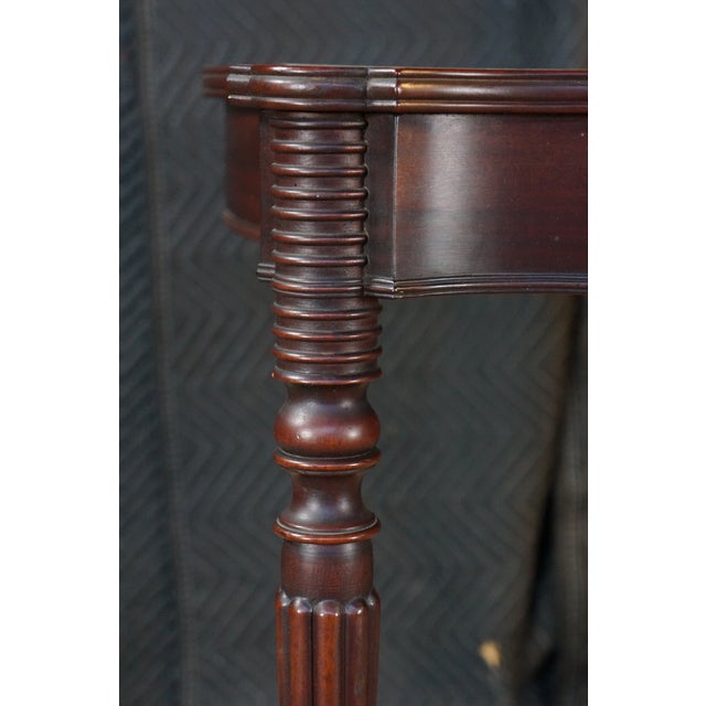 Wood Antique Early 19th C. American Federal Serpentine Mahogany Console Game Table For Sale - Image 7 of 18