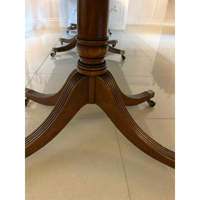 Regency 16/18 Seater Figured Mahogany 3 Pilar Dining Table, 1830 For Sale - Image 6 of 12